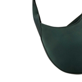 Dark Green Faux Leather Hobo Shoulder Bag