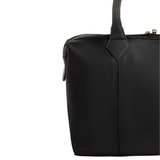 Black Structured Faux Leather Handbag
